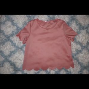 Pink scalloped top